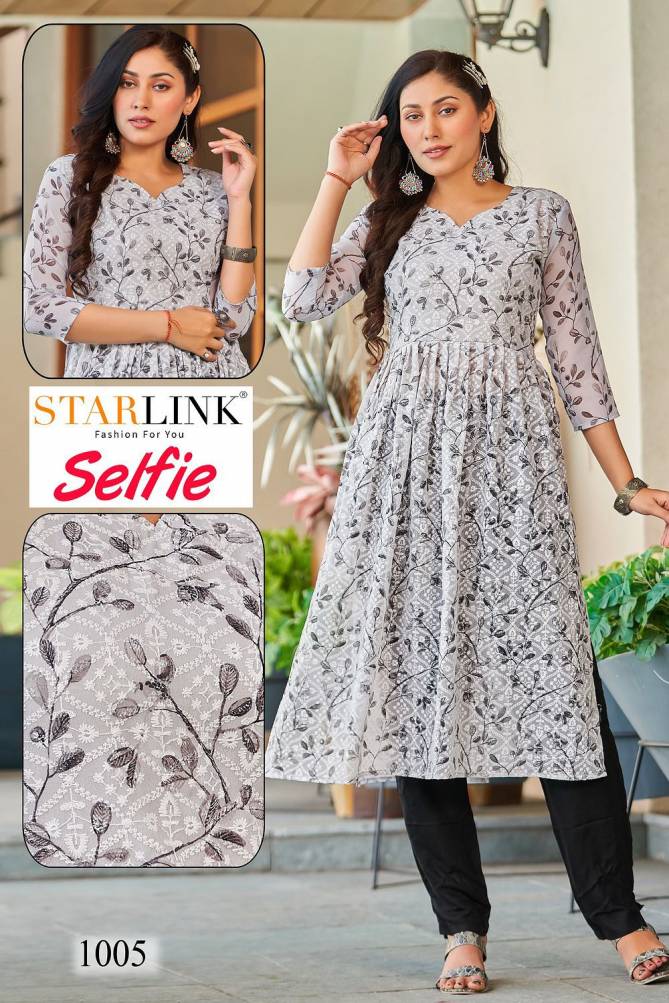 Selfie Starlink Fancy Wear Wholesale Georgette Kurtis Catalog